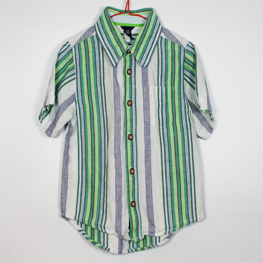 4Y Green Stripe Shirt